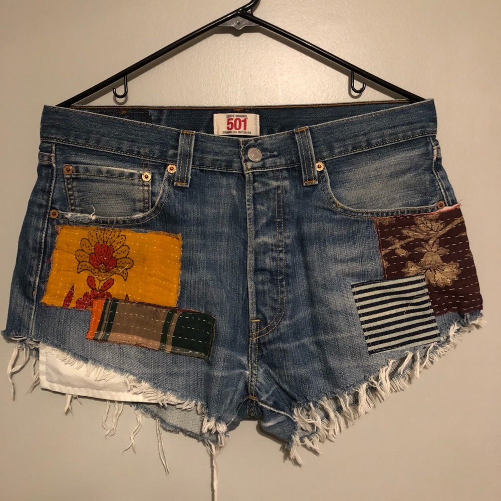 Levi’s shorts with patches
